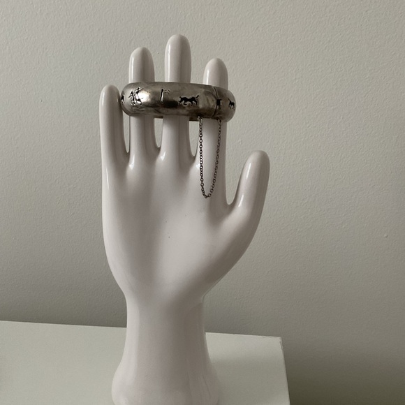 Vintage Jewelry - Vintage Sterling Silver 925 Hinged Bangle Bracelet